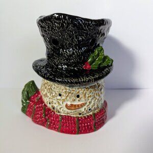 Yankee Candle Ceramic Snowman Head with Top Hat Wax Melt Tart Warmer